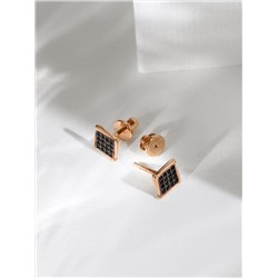Серьги-пусеты из золочёного серебра с нат. шпинелью 925 пробы С-2469зрч416