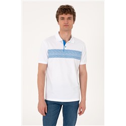 Erkek Regular Fit Polo Yaka Beyaz Tişört