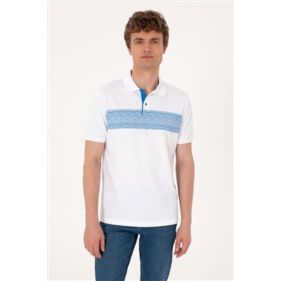 Erkek Regular Fit Polo Yaka Beyaz Tişört