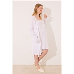 Bata midi "maternity" blanco
