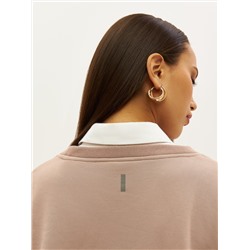 Oversize свитшот POLYMITAM из 100% хлопка с флуоресцентной вышивкой