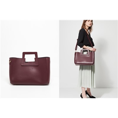 Bolso de piel Jane Burdeos