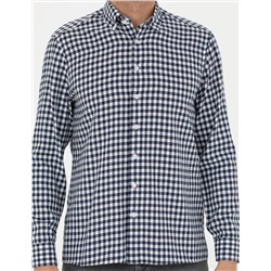 Lacivert Regular Fit Uzun Kollu Gömlek