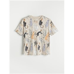 T-Shirt mit Katzenmuster