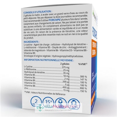 ArkoPharma Forcapil Fortifiant Kératine+ - Force, Résistance & Protection - Cheveux & Ongles Abîmés 60 gélules