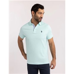SOLID INTERLOCK POLO SHIRT WITH WOVEN TRIM
