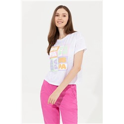 Kadın Mint Bisiklet Yaka Crop Tişört