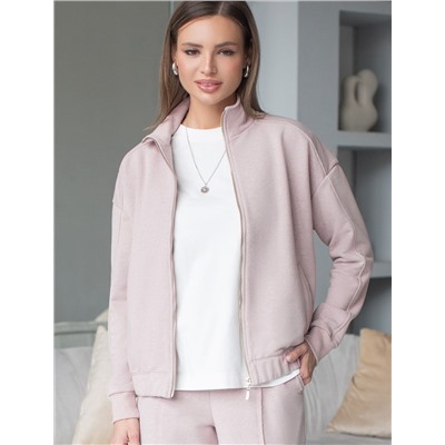 Бомбер среднего объема на молнии из петельчатого футера двухнитки с эластаном