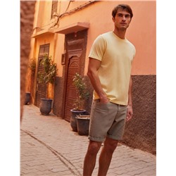 Slim Fit Denim Shorts, Men, Green