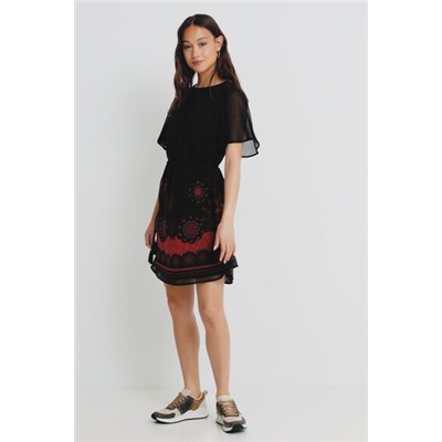 Vestido gasa cinturón