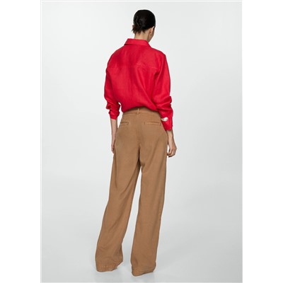 Pantalón fluido wideleg cinturón