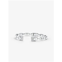 MICHAEL KORS Precious Metal-Plated Sterling Silver Pavé Open Hinge Bangle