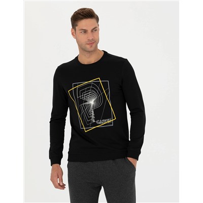 Siyah Regular Fit Sweatshirt