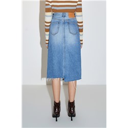 Falda vaquera de talle alto Azul