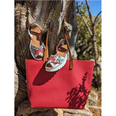AVARCA MENORQUINA · 4393 · rojo+Pelle - Shopper piel (710) rojo АКЦИЯ