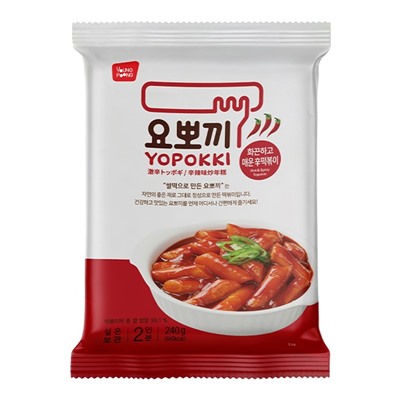 YOPPOKI Hot&amp;Spicy Topokki rice cake Токпокки рисовые палочки с остро-пряным соусом 240г