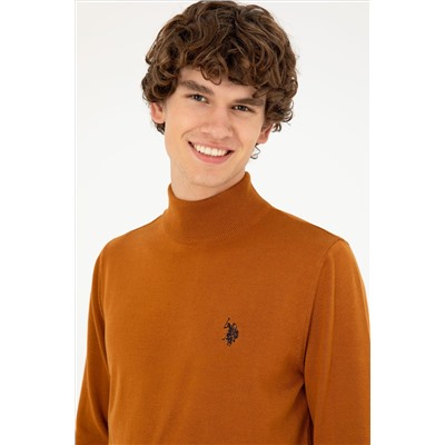 Erkek Slim Fit Yarım Boğazlı Coconut Basic Kazak