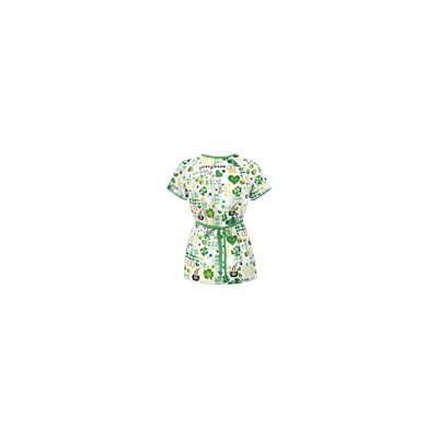 UA Lucky Charm White Mock Wrap Scrub Top