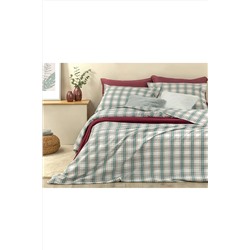 English Home Cozy Plaid Winter Soft Tek Kişilik Nevresim Takımı 160x220 Cm Yeşil TYC00408358492