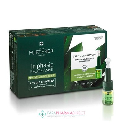 Furterer Triphasic Progressive Chute de Cheveux Traitement Antichute Progressive 8 x 5,5ml