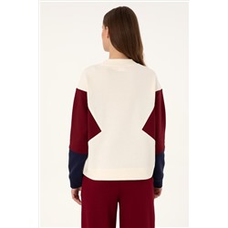 Kadın Krem Bisiklet Yaka Sweatshirt