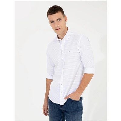 Antrasit Slim Fit Uzun Kollu Gömlek