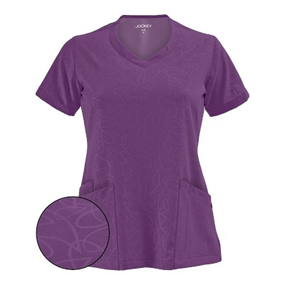 Jockey Scrubs Modern Tonal Embossed V-Neck Top