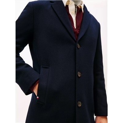 Wool-Blend Casual Coat