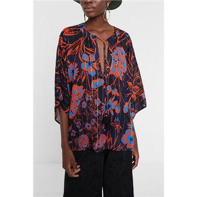 Blusa floral manga murciélago