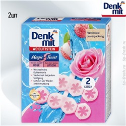 WC Duftstein Magic Twist Rose & Lychee, 2 St