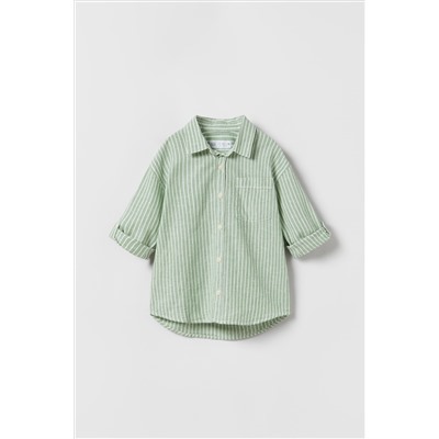 STRIPED LINEN BLEND SHIRT