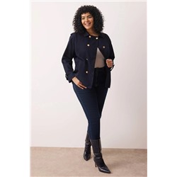 Koyu Mavi Büyük Beden Denim Ceket TBBAW26AG00004
