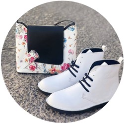 Ab. Zapatos 2619 BLANCO+Vera pelle flores АКЦИЯ