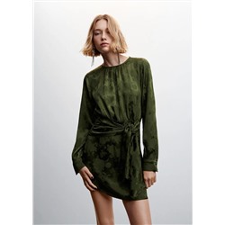 Vestido jacquard nudo -  Mujer | MANGO OUTLET España