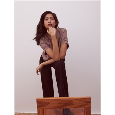 Bluse aus Strukturstoff