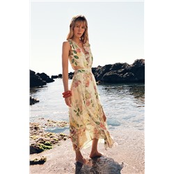 FLORAL CUT-OUT PRINT DRESS