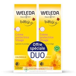 Weleda Baby - Calendula - Crème Protectrice Visage - BIO - LOT de 2x50ml