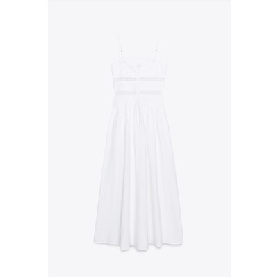 EMBROIDERED POPLIN DRESS