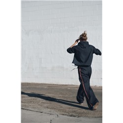 DENIM-LOOK TROUSERS WITH SIDE STRIPE