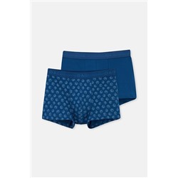 Dagi, Lacivert 5210 2'Li Desenli Pamuk Boxer