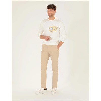Bej Regular Fit Kanvas Pantolon