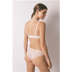Braga clásica microfibra y encaje blanco
