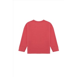 Çocuk Nar Çiçeği Bisiklet Yaka Sweatshirt