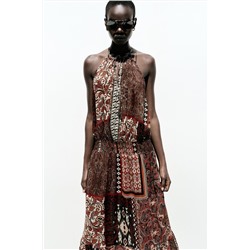METALLIC THREAD PRINTED DRESS