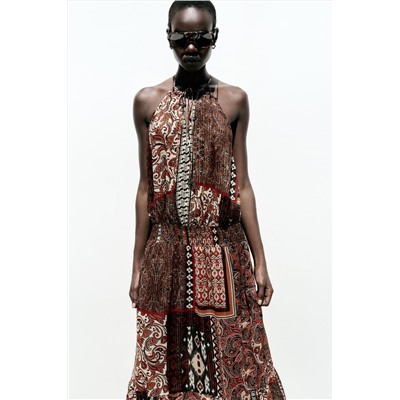 METALLIC THREAD PRINTED DRESS