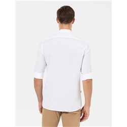 Beyaz Slim Fit Uzun Kollu Gömlek