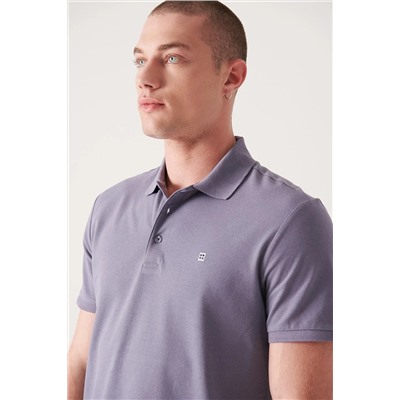 Lila %100 Pamuk Serin Tutan Polo Yaka T-Shirt