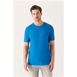 Avva, Erkek Koyu Mavi Ultrasoft Bisiklet Yaka Pamuklu Basic T-shirt E001171