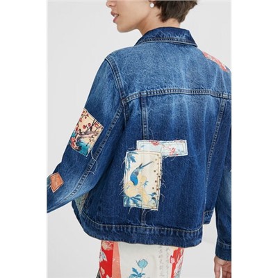 Chaqueta vaquera slim parches