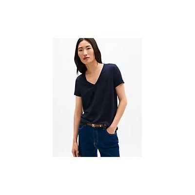 Relaxed Fit Drapey V-Neck T-Shirt
